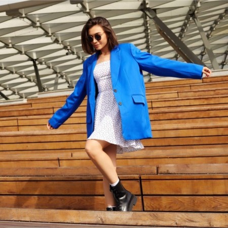Women's jacket one size mist, blue color-9