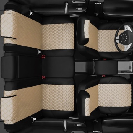 Autorekhly for Honda Civic 8 since 2006-2011, sedan, perforation, eco-leather, beige color, black-7