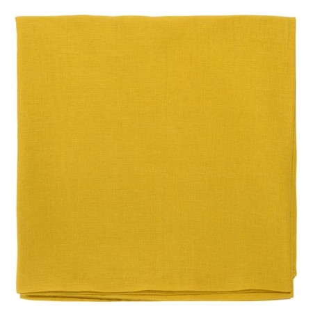 Bustic linen tablecloth, essiential mustard color, size 150x250 cm
