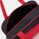 Sports bag with lightning, without lining, external pocket, black/red color