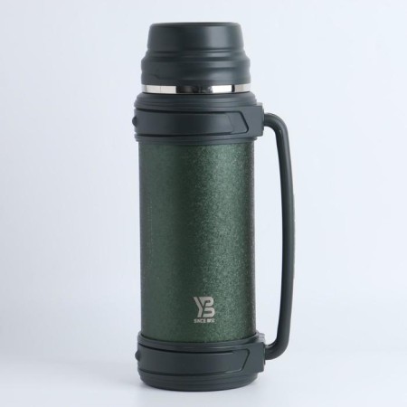 Thermos, 2 l, path "Devis", with a mug, with a strap, retains heat 20 hours, 13.5 x 34 cm, green 71092