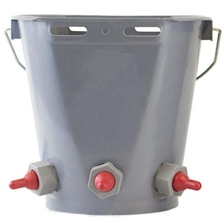 A bucket for raising lambs, foals and calves. with 3 nipples, 8 liters-3