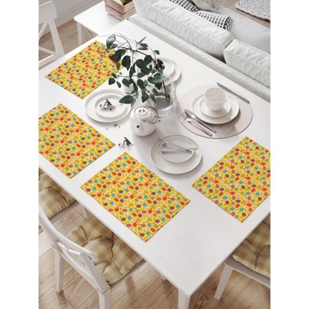 A set of napkins for setting the table "Geometric patterns on eggs", rectangular, size 32x46 cm, 4 pcs