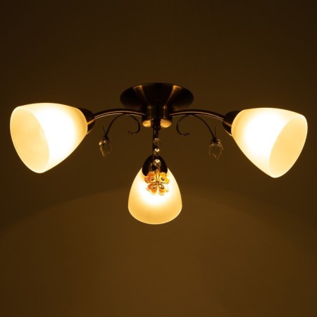 Olivia chandelier 3x40W E27 bronze 45x43x20 cm-2