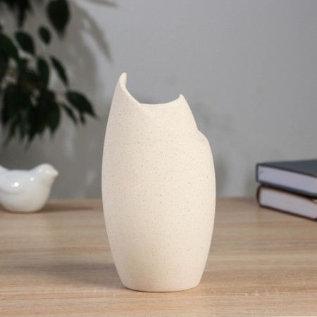 VAZA Ceramics Table "Wilston" D-4.5cm, 17x9.5 cm, beige-2