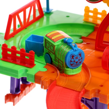 Railway "Funny Journey", 2 steam locomotives, works from batteries-4