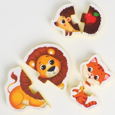 Soft puzzle for kids "collect animals", 20 puzzles, 40 parts, crumb I-3