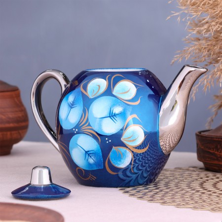 The set "Zhostovo on the blue", a glass, 3 objects, a samovar 3 l, a teapot 0.7 l, tray-9