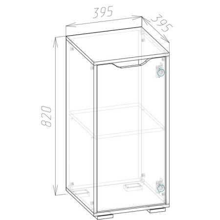 Pythagoras A (1C), 400x400x820, white brill/white glossy-1