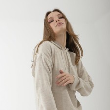 Knitted suit SL, with a hood, 50-52, beige