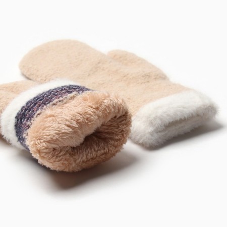 Women's mittens at the lawsuit Minaku Raw 22 cm beige-2