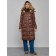 Coat insulated winter female, size 48, color dark brown