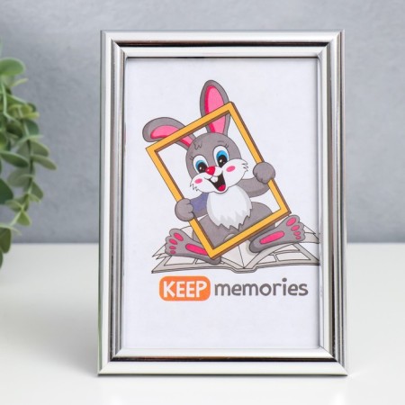 Photo frame plastic 10x15 cm silver (112)