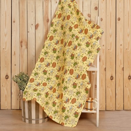 A towel for a bath "with a light steam" 80x 150 cm, cotton waffle leaf