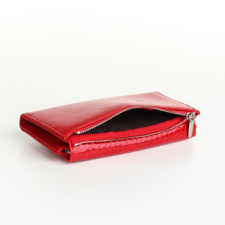 Women's wallet on magnets, red color-3