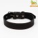 Leather collar on synthetic winterizer, 70 x 3.5 cm, Osh 45-60 cm, black