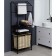 A rack with a dual laundry basket and crossbars, 2-tier, black color, 60x35x160 cm 1065649