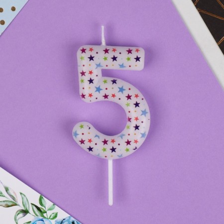 Candle for the cake, number "5", 5.5 x 8 cm.-2