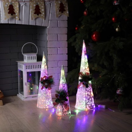 LED figure "Color cones" 40, 50, 60 cm, textiles, metal, 220 V, glow of multi