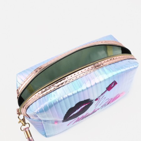 Cosmetic bag with lightning, blue color-2