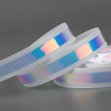 The tape is decorative, with holography, 25 mm × 9.1 ± 0.5 m, white color