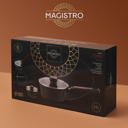 Magistro flame bucket, 2.3 l, d = 20 cm, h = 8.8 cm, with a lid, anti -stick coating, induction-6