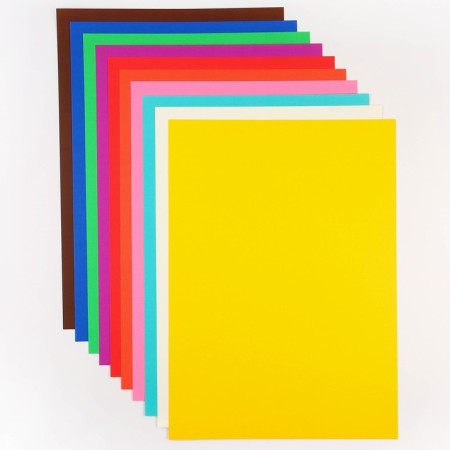 Cardboard tinted, A3, 50 sheets, 10 colors, moped, bilateral, in a bag, 140 g/m², Smeshariki-2
