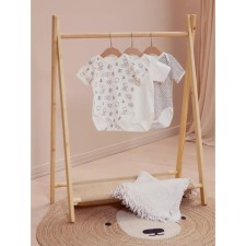 Набор детских боди с коротким рукавом MOWbaby Birds, рост 62 см, цвет молочный, 3 шт