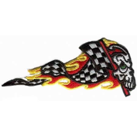 Sattleing "Flame Skull with a flag"