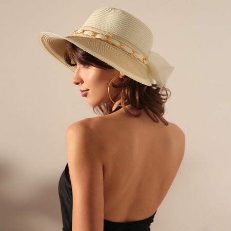 Women's hat Minaku, central milk/beige, river 58-1