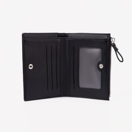 Women's wallet on the button, black color-2