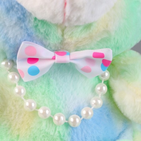 Soft toy "Bear" with beads, 30 cm, green-2