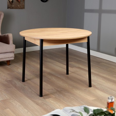 Round kitchen center, 1000x1000x750, oak craft gold