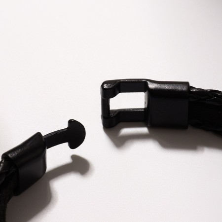 Bracelet Skin "Spit Double" note, black color in ferrous metal, l = 21 cm-3