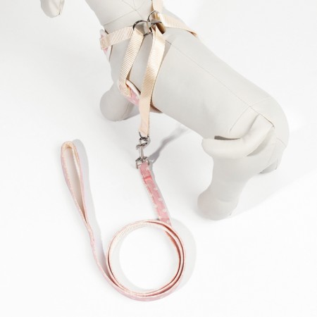 A set with a soft slope "peas", size m, leash 120 x 1.5 cm, og 34-66 cm, pink-2