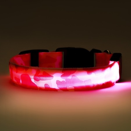 Collar with Militari's backlight 3 glow modes size M, Osh 32-50 x 2.5 cm pink-9