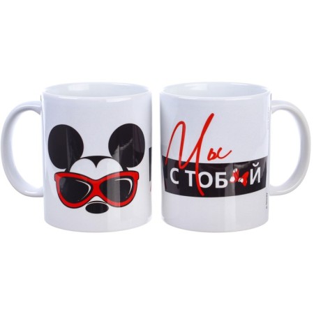 Set of paired mugs, 350 ml "perfect pair", Mickey and friends-4