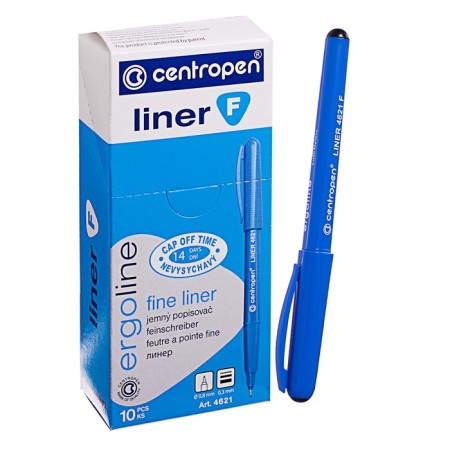 Capillary handle 0.8 mm centropen 4621, line 0.3 mm, black color, low dry, letter length of 1500 m
