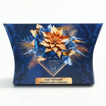 New Year! Black tea, tasteful: ginger gingerbread "blue-gold leaves", 20 g-3