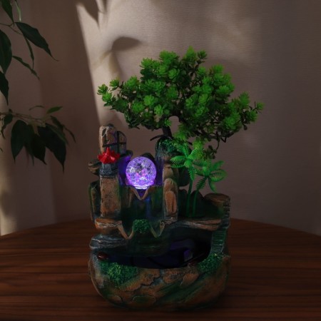 Fountain "Bright flowers under the tree" 27x16 cm (with backlight)-2