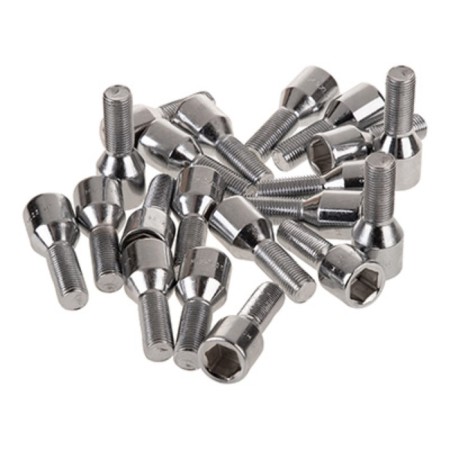Wheel bolt, SkyWay, M12x1.25x27, D = 20mm, for hexagon 12mm, chrome, l = 51mm, set 20 pcs 79378-1