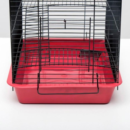 The cage for the rodents "Pigzon" No. 3-1, with the 2nd floors, without filling, 33x24x28 cm, ruby-4
