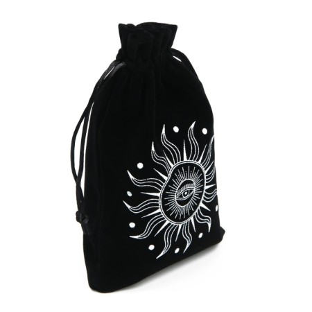 Bag for the Tarot "Sunlight", velvet, black, 12x18 cm-2