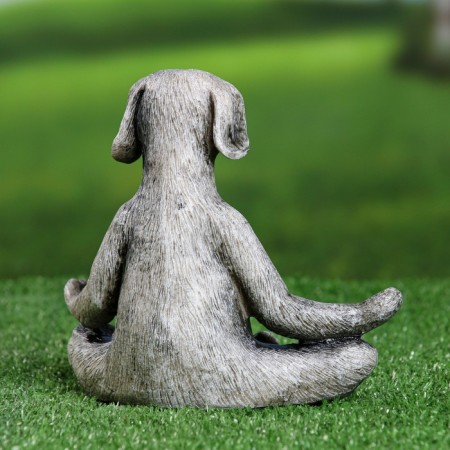 Figure "Dog Yoga" 18x9x16cm, Gray Stone-2