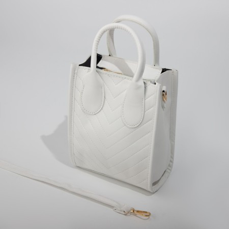 Bag Female Tout with zipper, white color-2