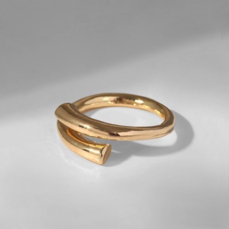 The ring "minimal" two lines, the color of gold, dimensionless-4