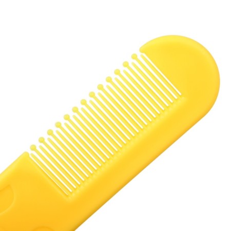 Set for hair care: comb and brush "Flower", yellow color-6