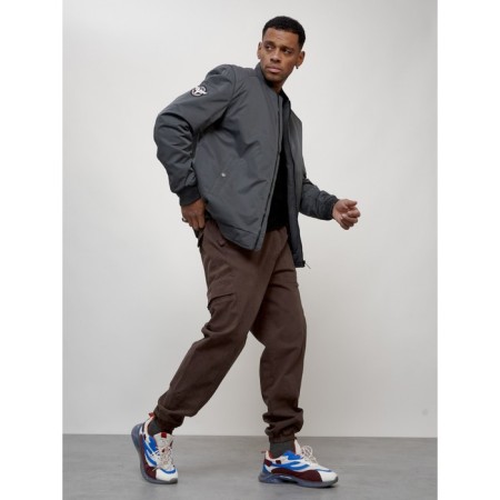 Male bomber, size 58, dark gray color-5