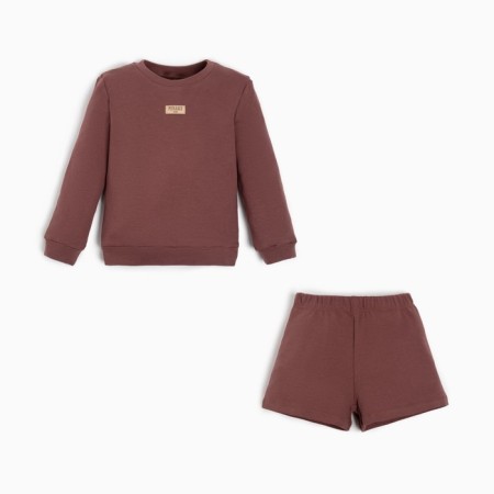 Kidsa (sweatshirt, shorts) minku, brown color, height 92-98 cm