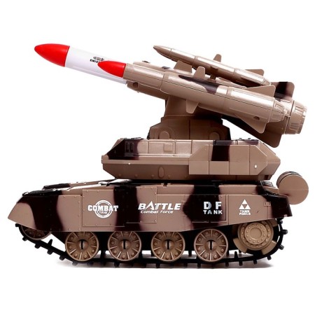Radio -controlled “Battle” tank, shoots, smoke effect, brown color-1